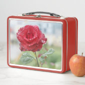 Lunch Box Rose en gouttes de pluie  (En situation)
