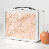 Lunch Box Rose en marbre parties scintillant d'or abstrait (En situation)