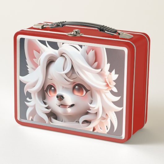 Lunch Box Rosé Et Blanc Fluffé (Devant)