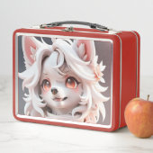 Lunch Box Rosé Et Blanc Fluffé (En situation)