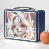 Lunch Box Rosé Et Blanc Fluffé (En situation)