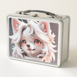 Lunch Box Rosé Et Blanc Fluffé