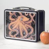 Lunch Box Rose octopique orange (En situation)