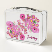 Lunch Box Rose & Purple Daisy Lotus Floral Verdure Anniversa (Dos)
