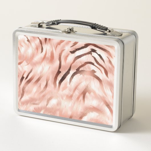 Lunch Box Rose rose pâle Zebra Imprimer (Devant)