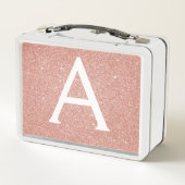 Lunch Box Rose Rose Parties scintillant Or & Monogramme étin (Dos)