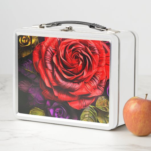 Lunch Box Rose rouge (En situation)