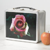 Lunch Box Rose rouge peinte à l'huile (En situation)