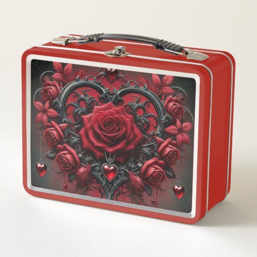 Lunch Box Roses rouges gothiques Saint-Valentin (Devant)