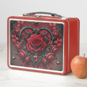 Lunch Box Roses rouges gothiques Saint-Valentin (En situation)