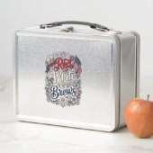 Lunch Box Rouge Blanc & Bières Conception de chemise de bièr (En situation)