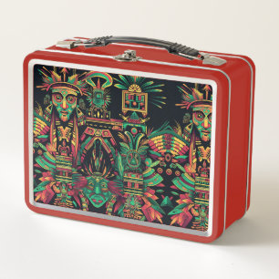 Lunch Box Rouge écologique "Paradigme ancestral" Enfants Lun