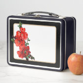 Lunch Box Rouge Japonais en fleurs de coing illustration noi (En situation)