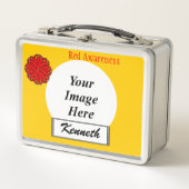 Lunch Box Ruban de fleurs rouges par Kenneth Yoncich (Devant)