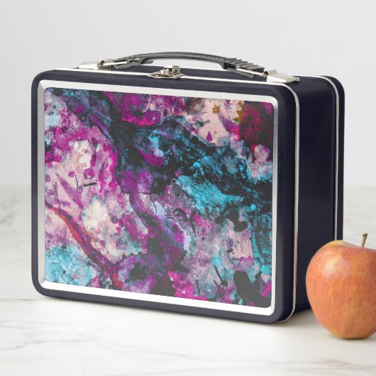 Lunch Box Ruby et Sapphire Crystal Geode Abstrait (En situation)