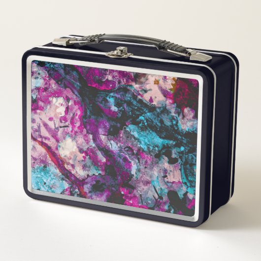 Lunch Box Ruby et Sapphire Crystal Geode Abstrait (Devant)