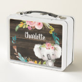 Lunch Box Rustique Floral Koala Filles Personnalisées (Dos)