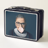 Lunch Box Ruth Bader Ginsburg souffler rose bulle gomme (Dos)