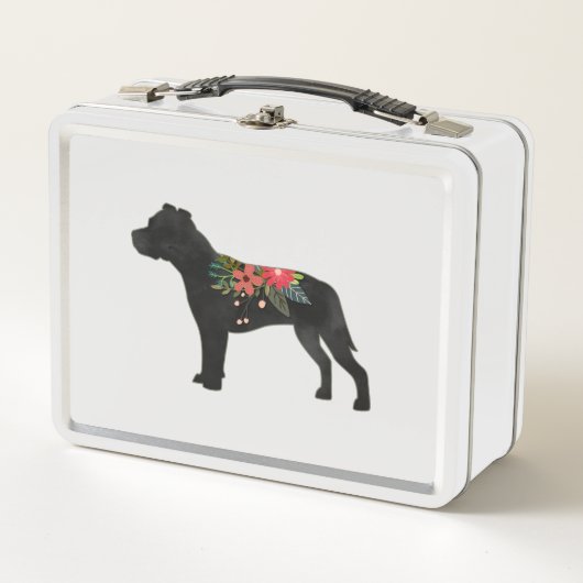 Lunch Box Saison Dog Breed Boho Floral Silhouette (Devant)
