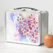 Lunch Box Sakura rose sur la peinture Arrière - plan (En situation)