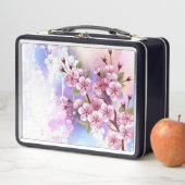 Lunch Box Sakura rose sur la peinture Arrière - plan (En situation)