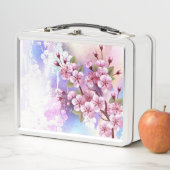 Lunch Box Sakura rose sur la peinture Arrière - plan (En situation)