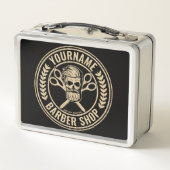 Lunch Box Salon de coiffure personnalisé Skull Rockabilly (Dos)