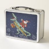 Lunch Box Santa à cheval sur T Rex - Joyeux Trexmas (Dos)