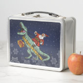 Lunch Box Santa à cheval sur T Rex - Joyeux Trexmas (En situation)