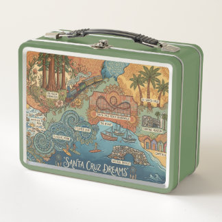 Lunch Box Santa Cruz California Dreams Map – Vibrant Coast