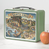 Lunch Box Santa Cruz California Illustrated Map UCSC Wharf (En situation)