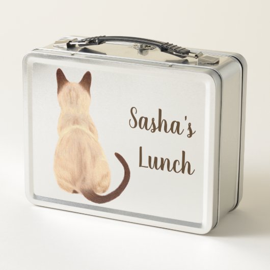 Lunch Box Sasha Siamese Chat assis en arrière Vue Kitty Cust (Dos)