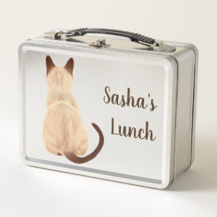Lunch Box Sasha Siamese Chat assis en arrière Vue Kitty Cust