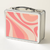 Lunch Box Saumon rose Mod Swirl Pastel Abstrait esthétique (Dos)