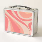 Lunch Box Saumon rose Mod Swirl Pastel Abstrait esthétique (Devant)