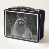 Lunch Box Save Our Forêts Raccoon Wildlife Photo (Devant)