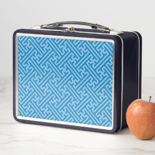 Lunch Box Sayagata motif, japonais, bleu et bleu bébé
