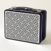 Lunch Box Sayagata motif, japonais, noir et blanc (Dos)