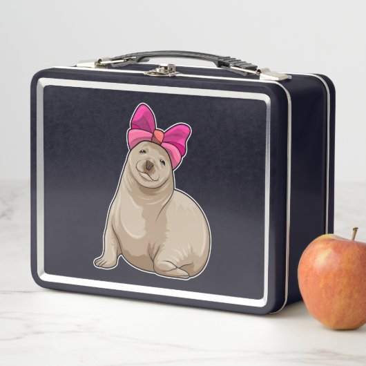 Lunch Box Sceau avec ruban (En situation)