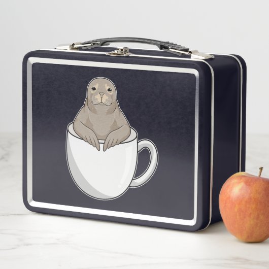 Lunch Box Sceau avec tasse de café (En situation)