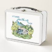 Lunch Box Scène de campeur de l'aquarelle rv Motorhome (Devant)