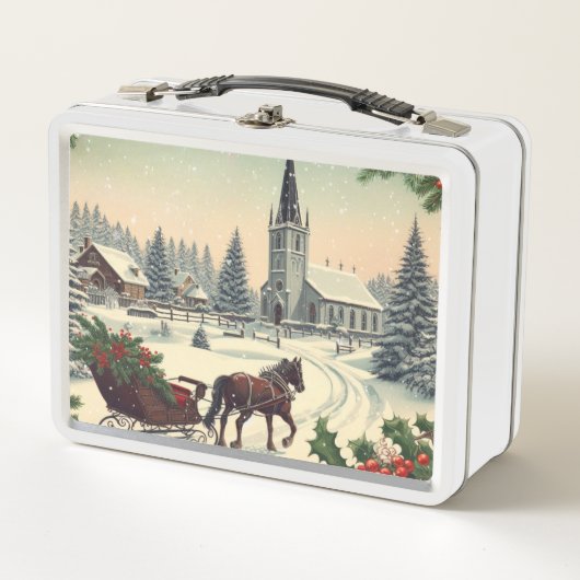Lunch Box Scène de Noël classique/Vintage (Devant)