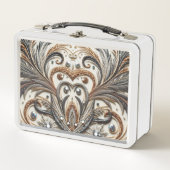 Lunch Box Schéma floral brillant avec pierre de gemme (Devant)