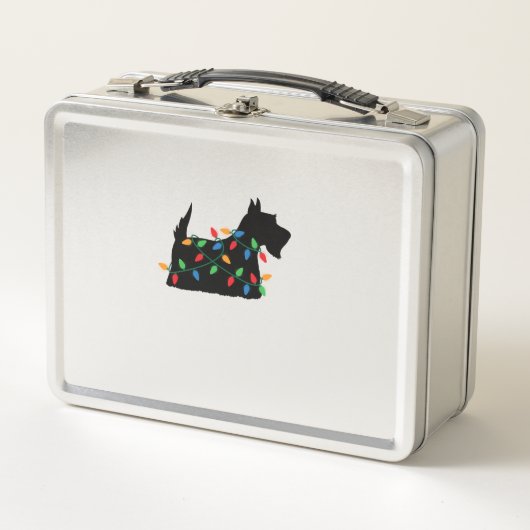 Lunch Box Scottish Terrier Scottie Chien Noël Lumières Cadea (Devant)