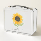 Lunch Box Script de nom personnalisé tournesol rustique mini (Dos)