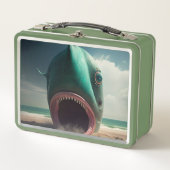 Lunch Box Sculpture de requin sur la plage (Devant)