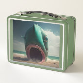 Lunch Box Sculpture de requin sur la plage (Dos)