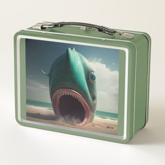 Lunch Box Sculpture de requin sur la plage (Dos)