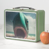Lunch Box Sculpture de requin sur la plage (En situation)