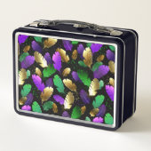 Lunch Box Seamless Pattern with Mardi Gras feathers (Dos)
